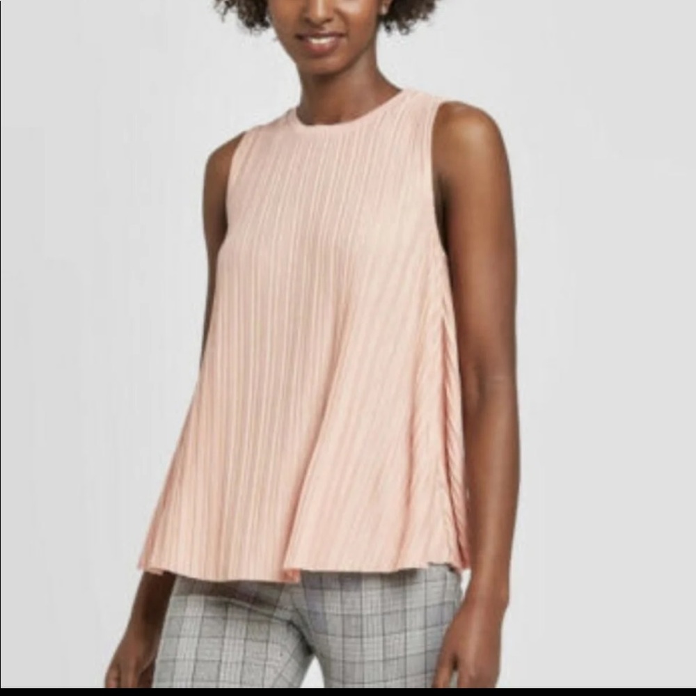 A New Day PInk Accordian Sleeveless Top Size small